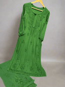 Heavy Silk Rayon Plazzo combo in Pretty shades - Chikankari official