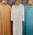Heavy viscose 3d front & Back worked pure kurta - Chikankari official