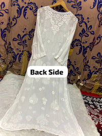 Heavy viscose 3d front & Back worked pure kurta - Chikankari official