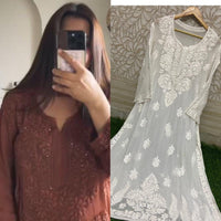 Heavy Viscose Front and Back side Worked Kurta - Chikankari official