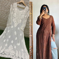 Heavy Viscose Front and Back side Worked Kurta - Chikankari official