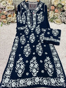 Heavy Work Big Buta Modal Plazo set - Chikankari official