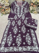 Heavy Work Big Buta Modal Plazo set - Chikankari official