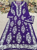 Heavy Work Big Buta Modal Plazo set - Chikankari official