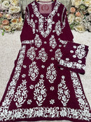 Heavy Work Big Buta Modal Plazo set - Chikankari official
