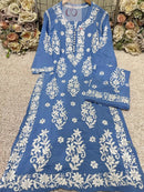 Heavy Work Big Buta Modal Plazo set - Chikankari official