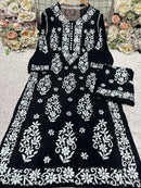 Heavy Work Big Buta Modal Plazo set - Chikankari official