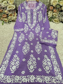 Heavy Work Big Buta Modal Plazo set - Chikankari official