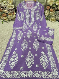 Heavy Work Big Buta Modal Plazo set - Chikankari official