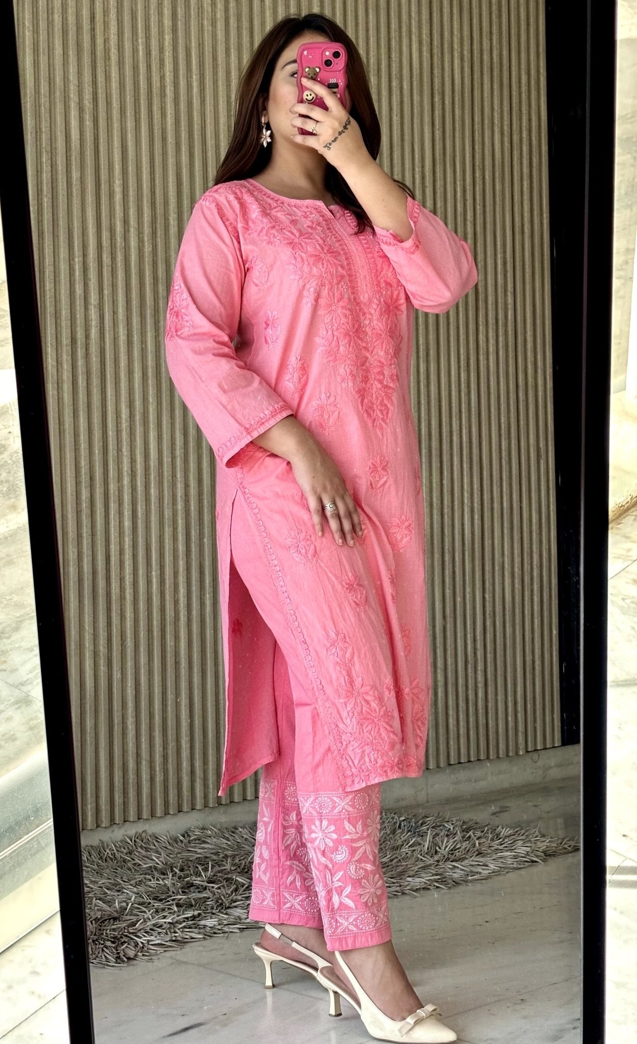 Heavy work co - ord cotton set - Chikankari official