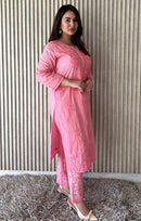 Heavy work co - ord cotton set - Chikankari official
