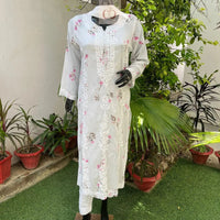 Heavy Work Mul Mul print Kurta - Chikankari official