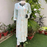 Heavy Work Mul Mul print Kurta - Chikankari official