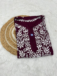 Heavy Work Rayon chikan Kurtis - Chikankari official
