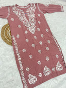 Heavy Work Rayon chikan Kurtis - Chikankari official