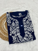 Heavy Work Rayon chikan Kurtis - Chikankari official