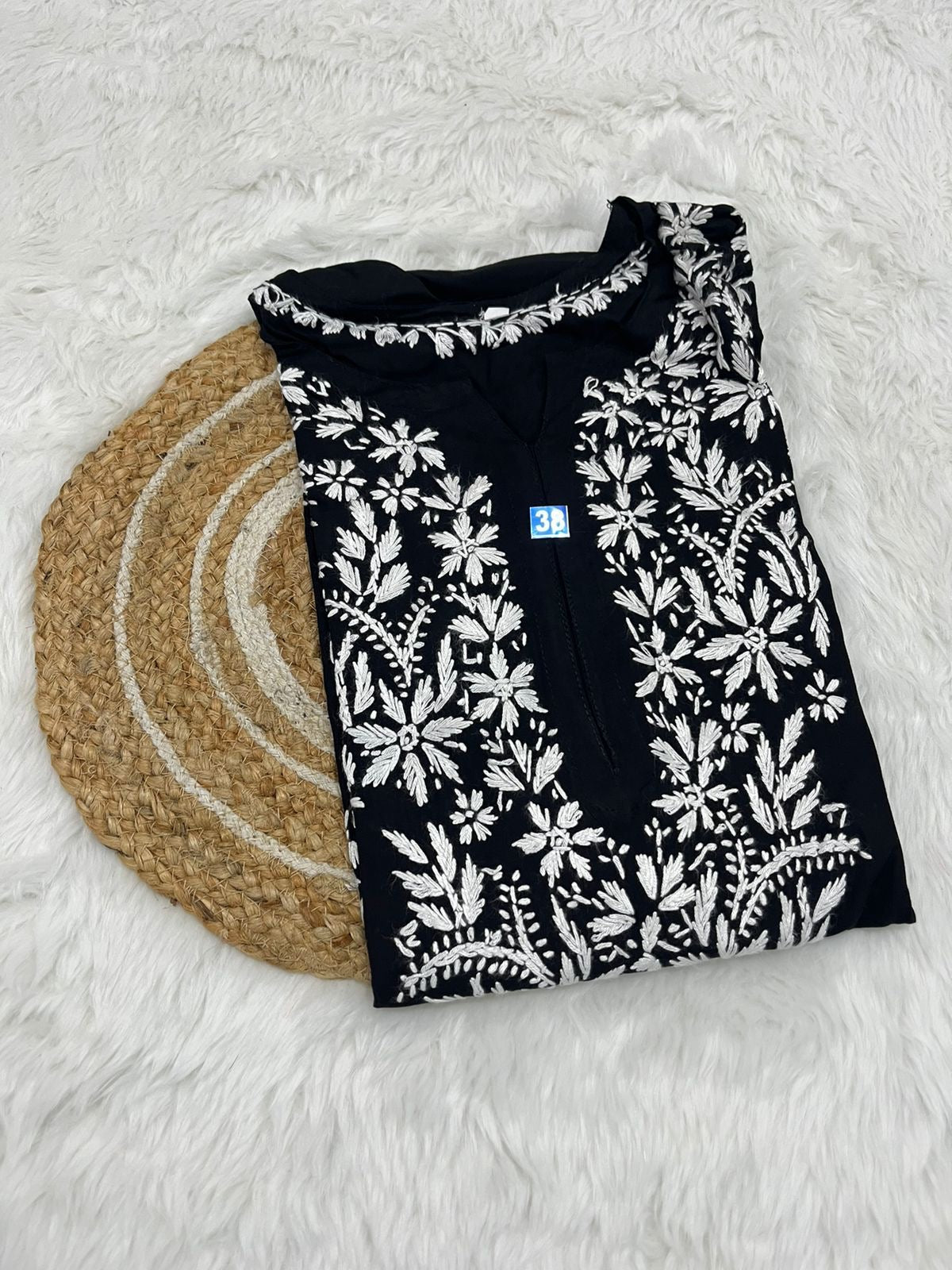 Heavy Work Rayon chikan Kurtis - Chikankari official
