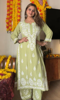 Heavy work Rayon Plazzo Set Roopal Special - Chikankari official