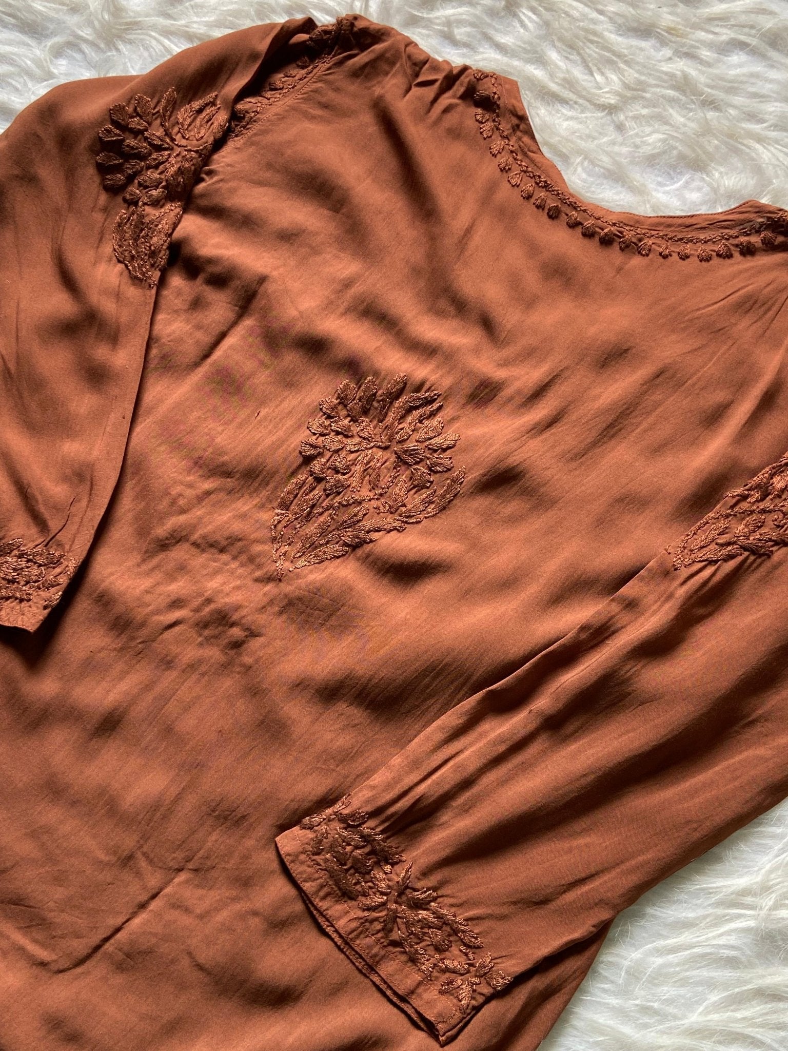 Heavy Work Soft Dyeable modal Plazzo set - Chikankari official