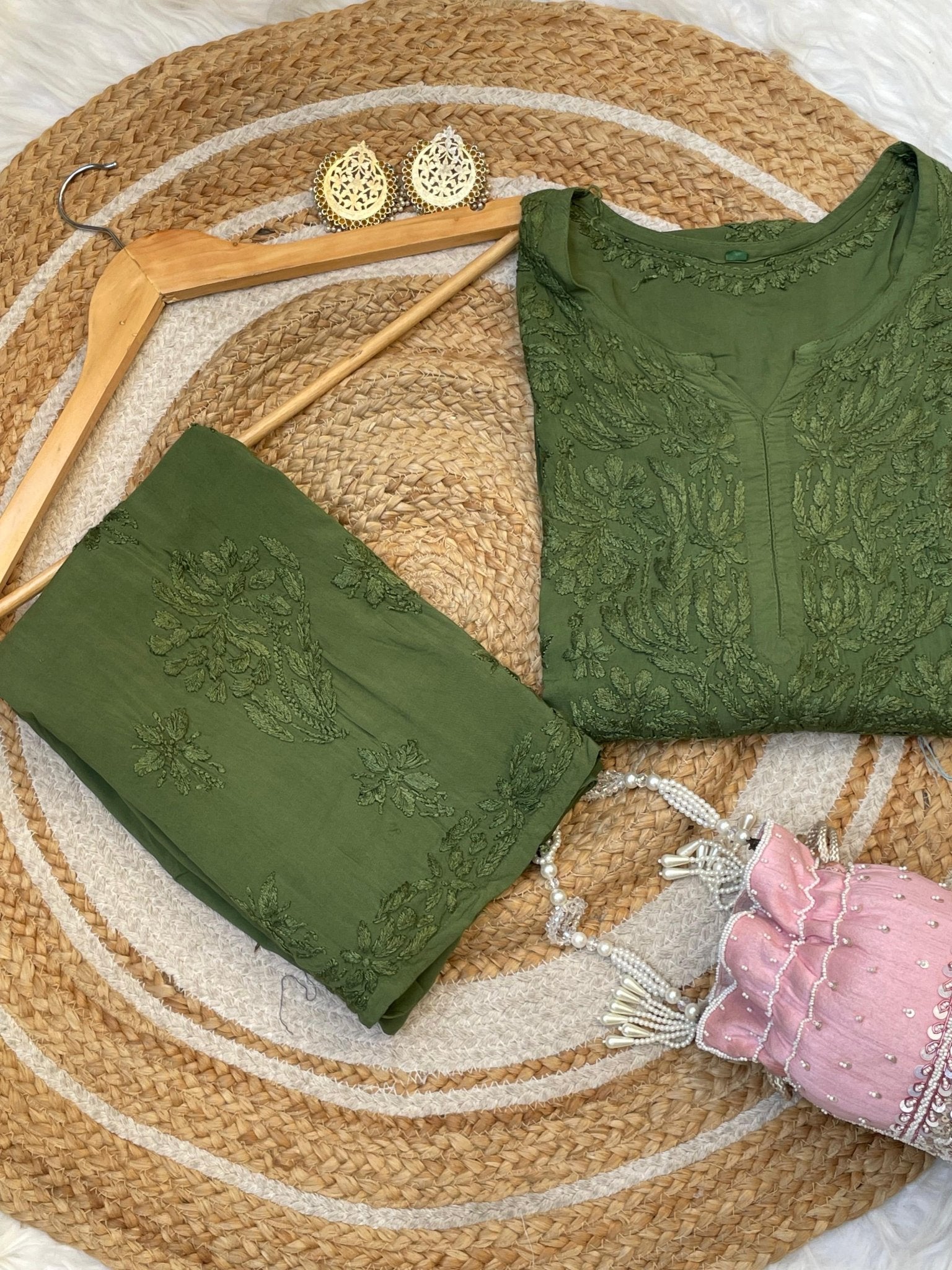 Heavy Work Soft Dyeable modal Plazzo set - Chikankari official