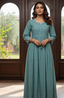 Heavy Yoke Chikankari Handwork Rayon Gown | Chikankari Official - Chikankari official