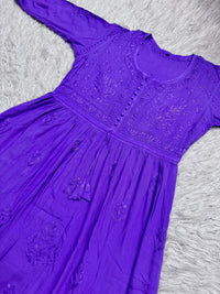 Heavy Yoke Chikankari Handwork Rayon Gown | Chikankari Official - Chikankari official