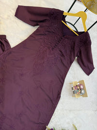 Hifazat Chikankari in Luxury Shade 2pc Pure Cotton - Chikankari official