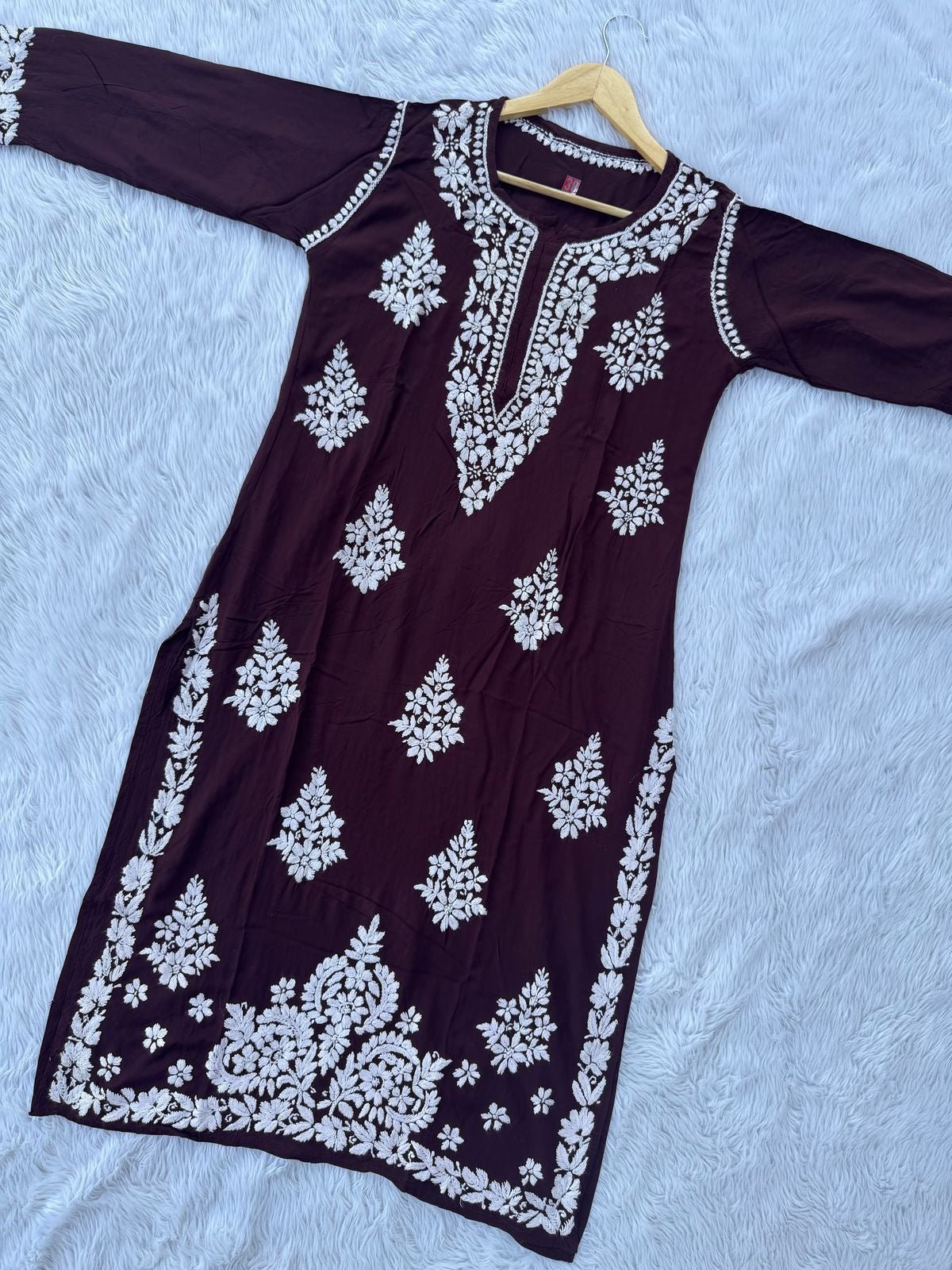 High Quality modal Cotton Big buta Kurtas - Chikankari official