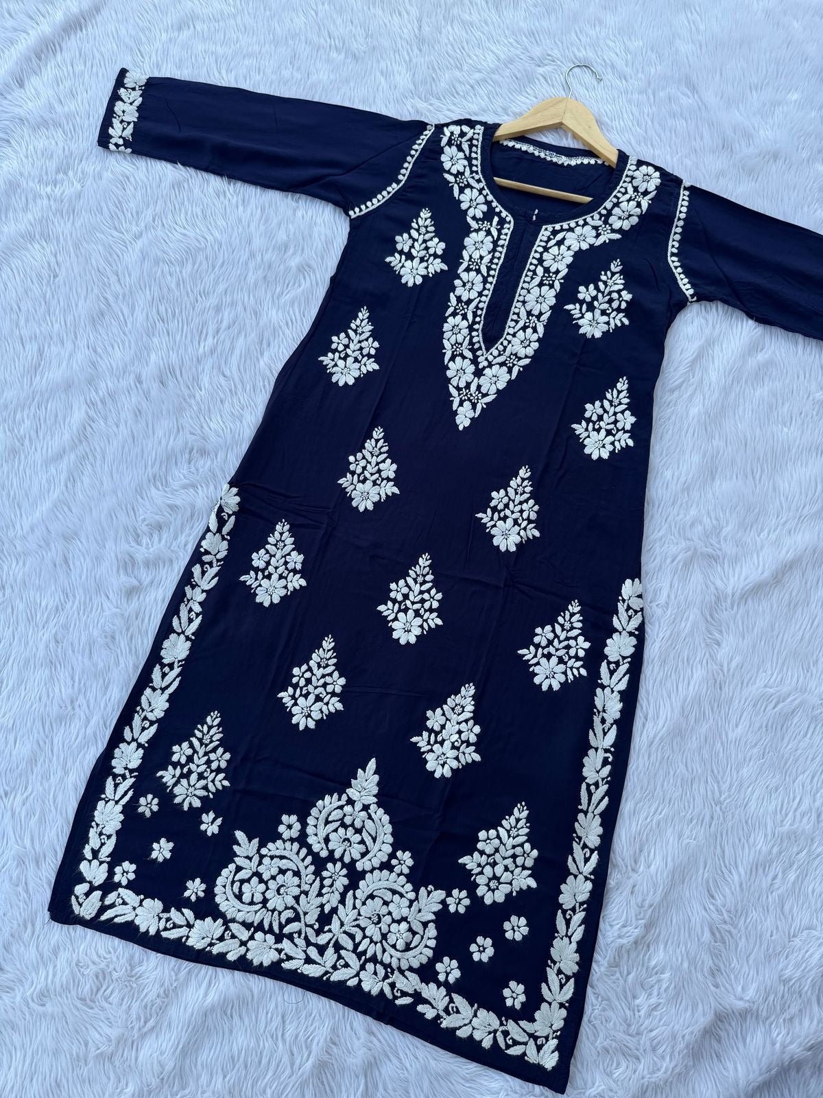 High Quality modal Cotton Big buta Kurtas - Chikankari official
