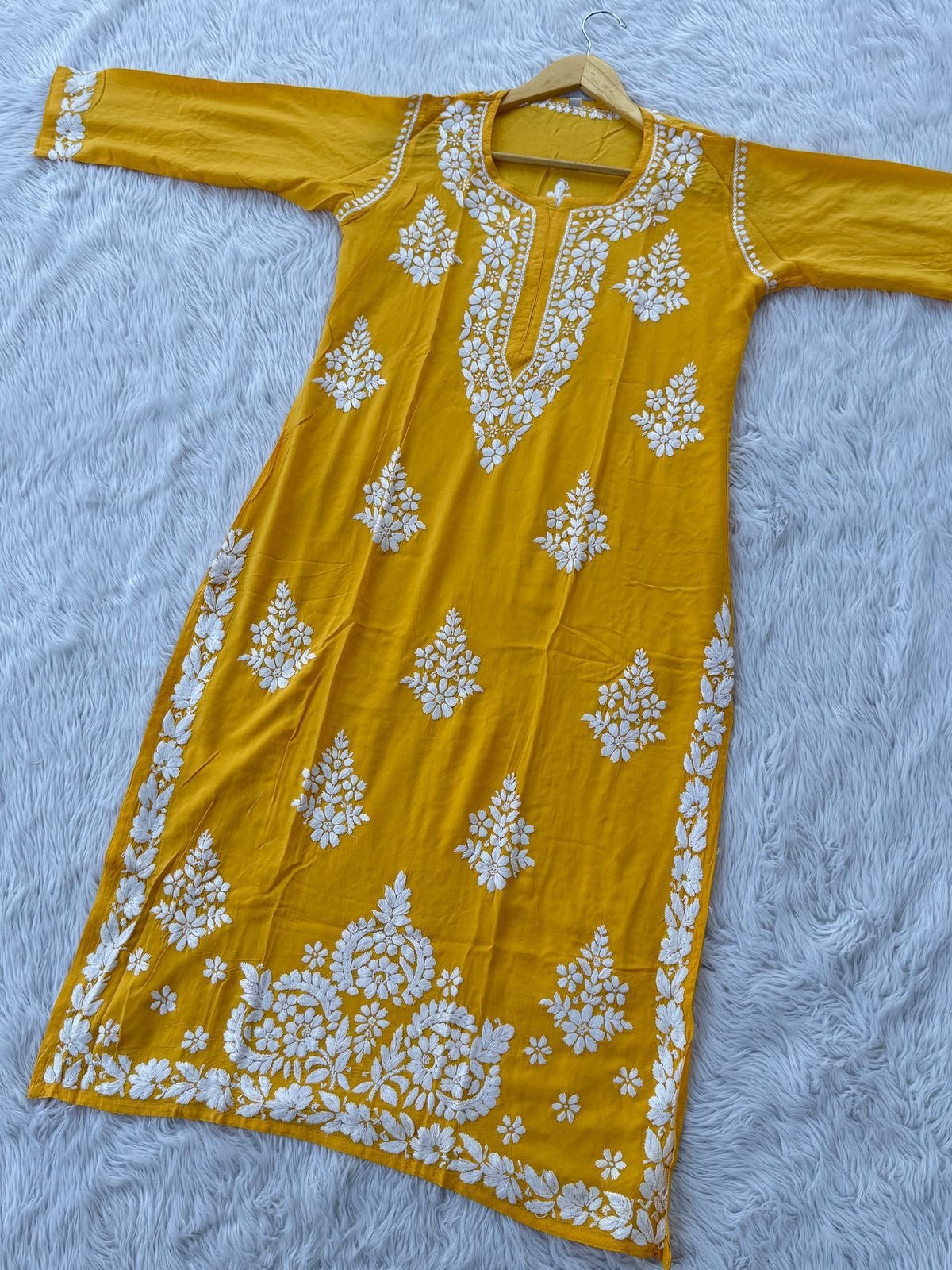 High Quality modal Cotton Big buta Kurtas - Chikankari official
