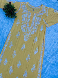 Hoor chikan modal kurta - Chikankari official