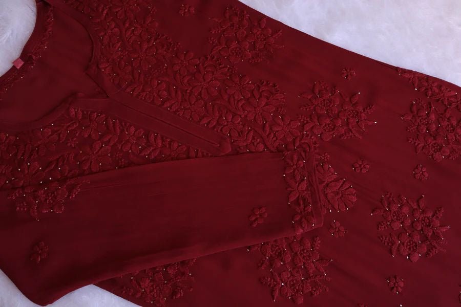 Hoor Muqaish Kurta with Plazzo - Chikankari official
