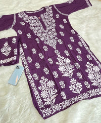 Huda Heavy embroidery Handcrafted Rayon Chikankari Combo - Chikankari official