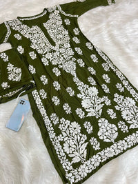 Huda Heavy embroidery Handcrafted Rayon Chikankari Combo - Chikankari official