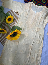 Iddat Rayon Dyeable Soft Pastel Shades Kurta - Chikankari official