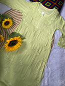 Iddat Rayon Dyeable Soft Pastel Shades Kurta - Chikankari official