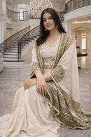 Indowestern Ethnic Beidge Set - Chikankari official