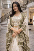 Indowestern Ethnic Beidge Set - Chikankari official