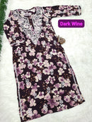Iron Free Comfy Perfect Ready Chikan Floral Kurta - Chikankari official