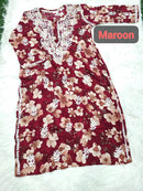 Iron Free Comfy Perfect Ready Chikan Floral Kurta - Chikankari official