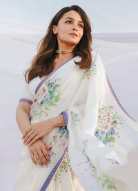 Japan satin Saree 6:30 meter - Chikankari official