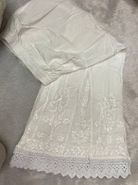 Kalidar Plazzo finest lace Handwork - Chikankari official