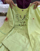 Kanch Kali 3 Colors Ethnic X Chikankari Original Mirror HandWork On Neck - Chikankari official