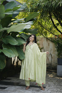 Kanch Kali 3 Colors Ethnic X Chikankari Original Mirror HandWork On Neck - Chikankari official