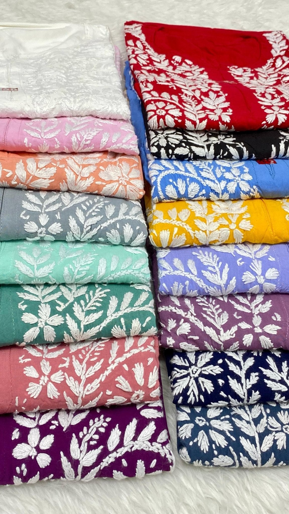 Kashmiri Style Modal cotton kurta - Chikankari official