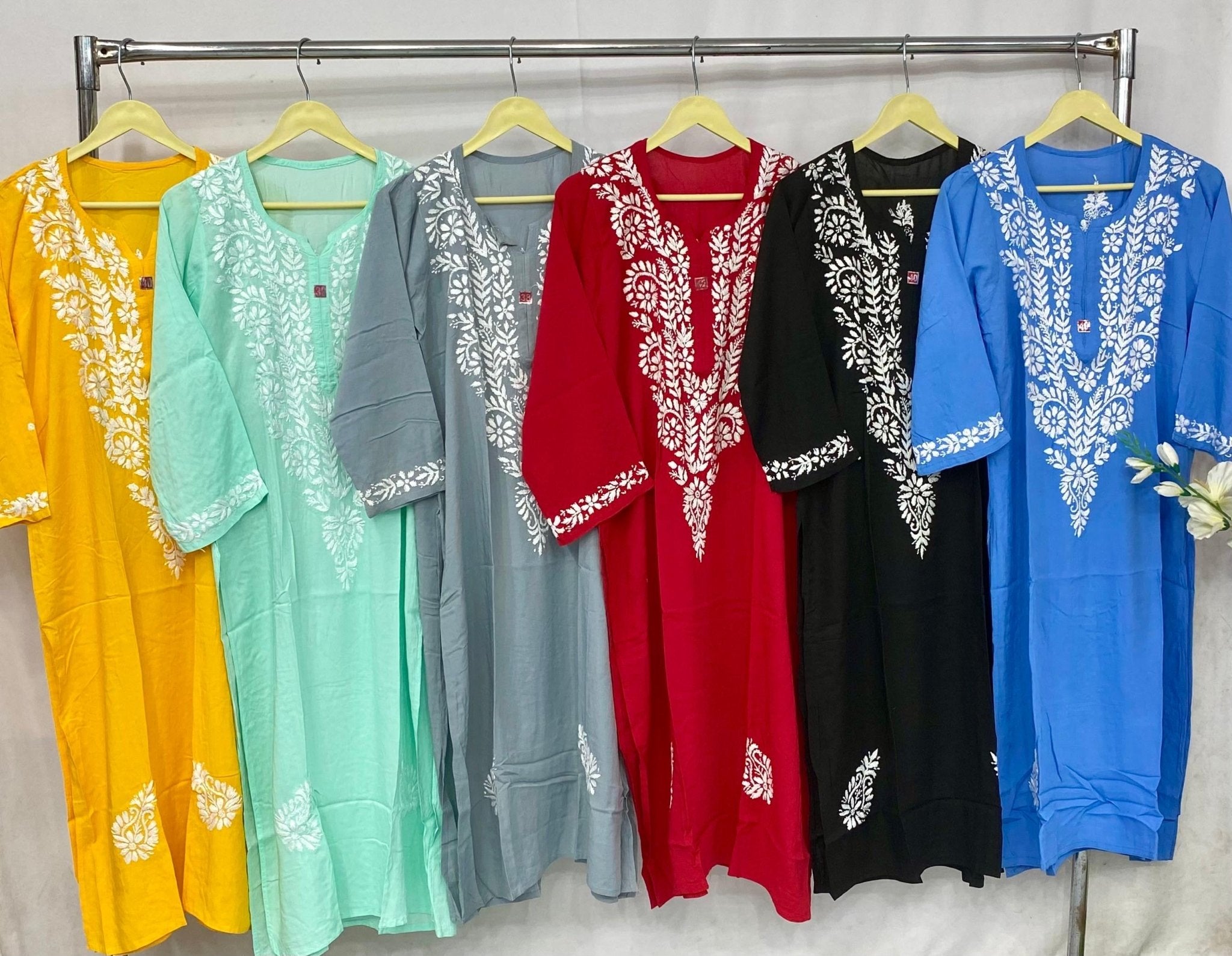 Kashmiri Style Modal cotton kurta - Chikankari official