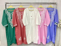 Kashmiri Style Modal cotton kurta - Chikankari official