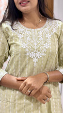 Khadi cotton Comfy Long Kurta - Chikankari official