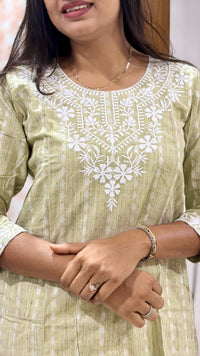 Khadi cotton Comfy Long Kurta - Chikankari official