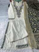 Khadi Cotton embroidered 3pc Set - Chikankari official